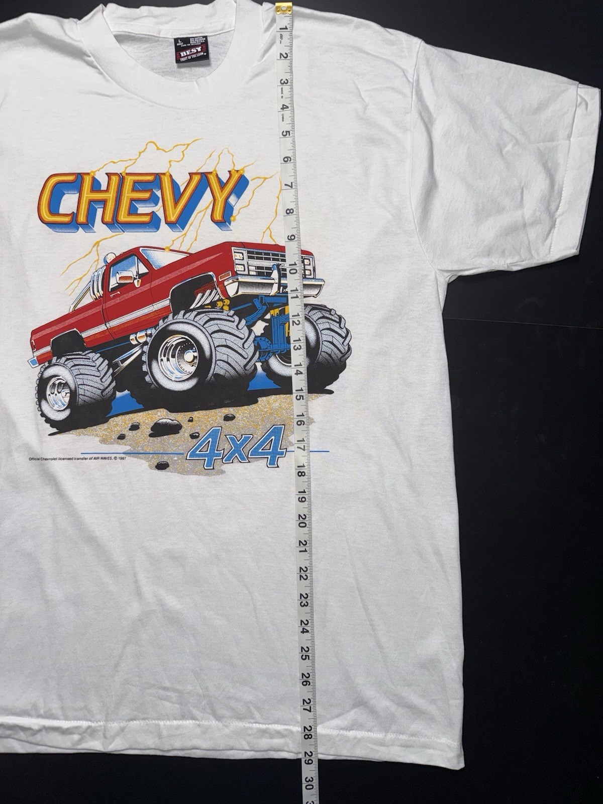Vintage 80’s NOS Large White Chevy 4x4 Truck Shirt. 50/50. Single Stitch. USA. gallery