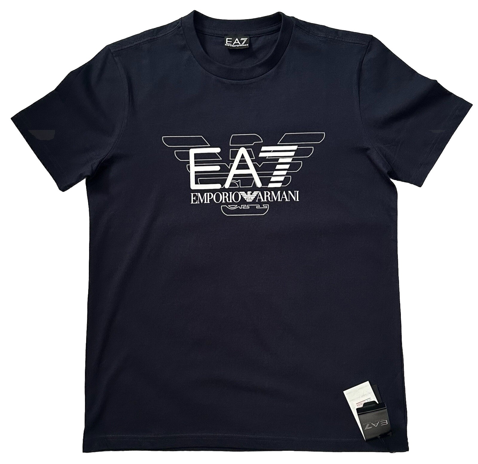 $250 NEW GIORGIO ARMANI COTTON T SHIRT M NAVY GRAPHIC