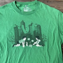 Threadless City Lights Design by Budi Satria Kwan Tshirt Men’s Medium Green USA