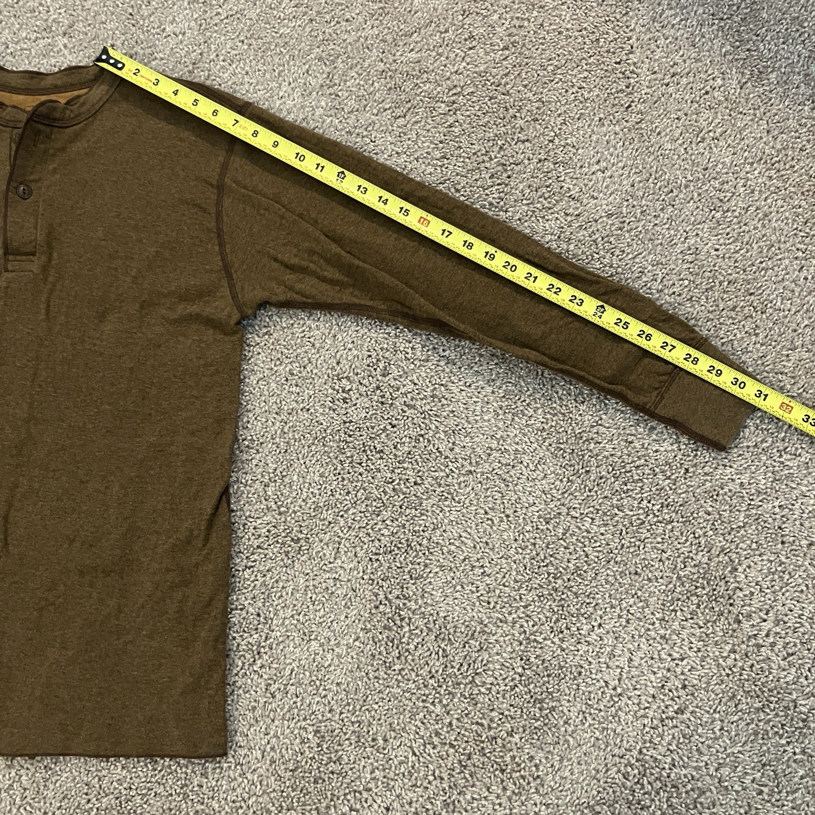 LL Bean River Driver Henley Shirt Sweater Long Sleeve Brown Mens Sz MEDIUM TALL gallery