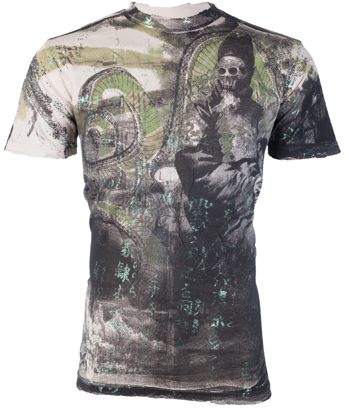 Rare $62 AFFLICTION Sand SERPEANT EMPEROR Short Sleeve Slim Fit Y2K T-shirt NWT gallery