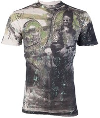 Rare $62 AFFLICTION Sand SERPEANT EMPEROR Short Sleeve Slim Fit Y2K T-shirt NWT