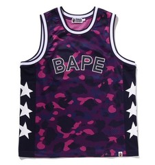 A BATHING APE Men’s COLOR CAMO MESH MULTI LOGO RELAXED FIT TANK TOP 1M30108302