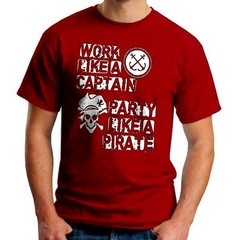 WORK LIKE A CAPTAIN PARTY LIKE A PIRATE FUN GRAPHIC Short-Sleeve Unisex T-Shirt