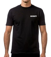 MENS SECURITY GUARD UNIFORM MMA HEAVY WEIGHT TIGHT NECK DURABLE THICK T-SHIRTS