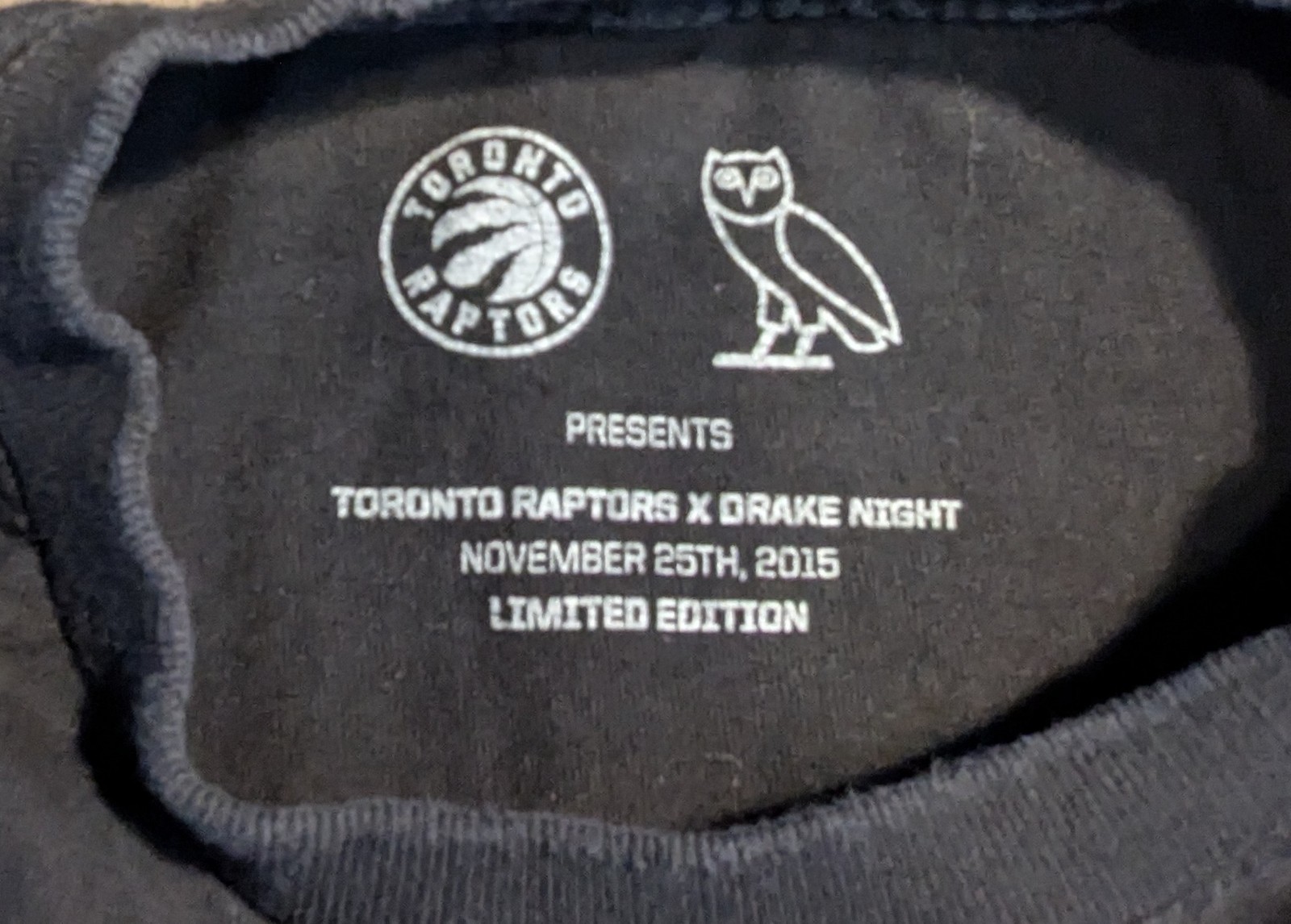 Toronto Raptors x OVO Drake Night 2015 Long Sleeve Shirt Large gallery