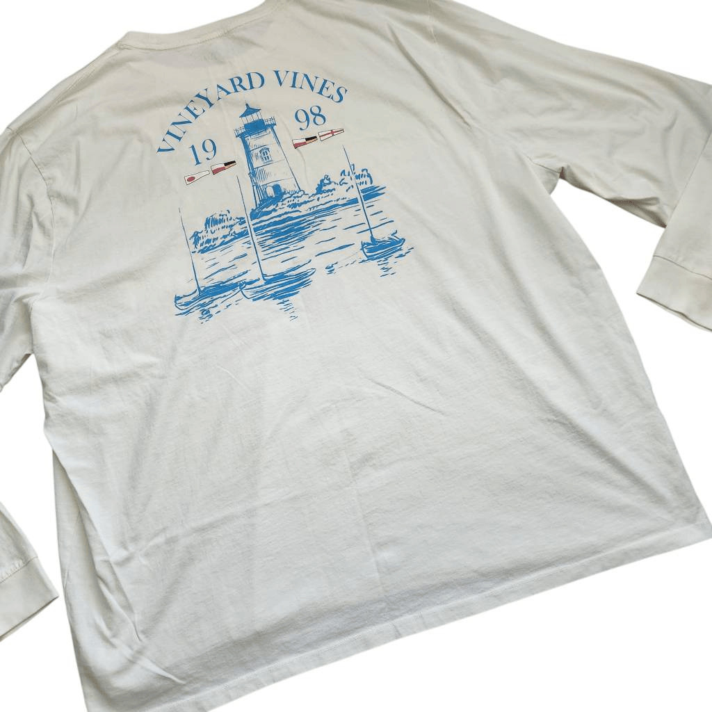 Vineyard Vines T Shirt Mens 4XB Long Sleeve Pocket Light House Nautical Preppy B gallery