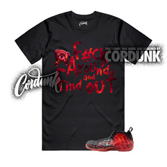 Foamposite One Stranger Black Bright Crimson Stormy Air T Shirt Match FCK