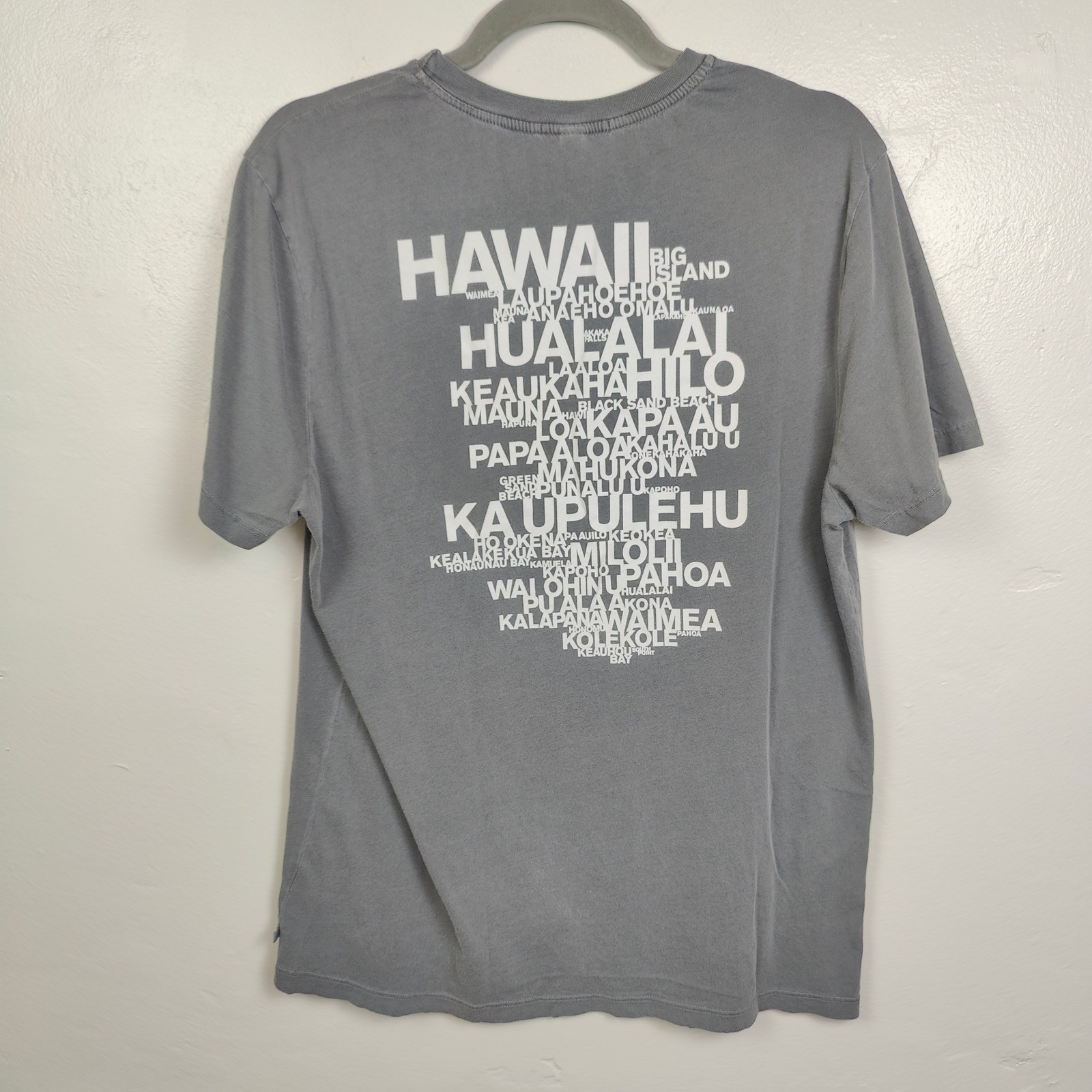 James Perse T-Shirt Mens 2 Medium Grey Hawaii Graphic Crew Neck Combed Cotton gallery