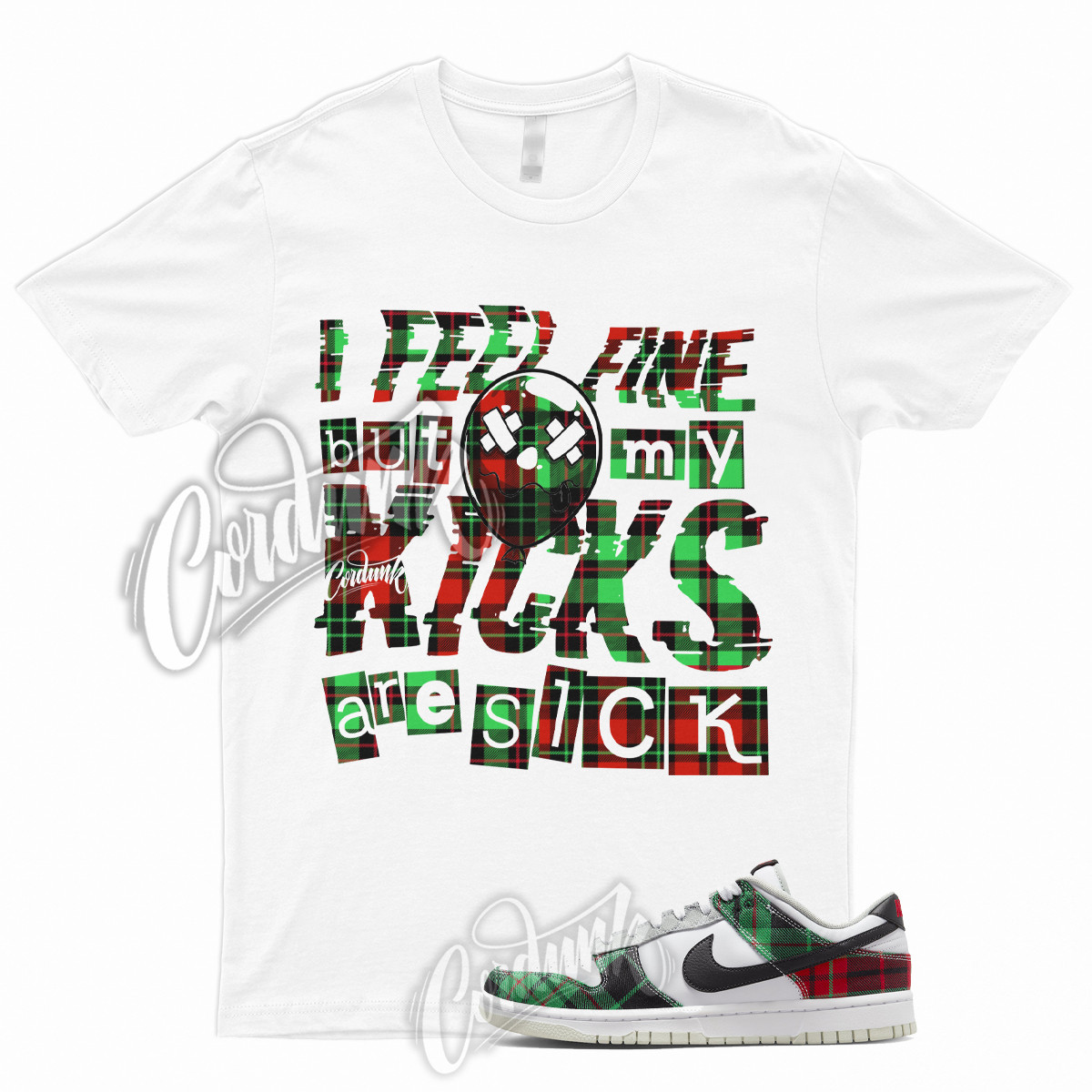 SICK V2 Shirt for Dunk Low Tartan Plaid University Red Stadium Green Grey Silver gallery