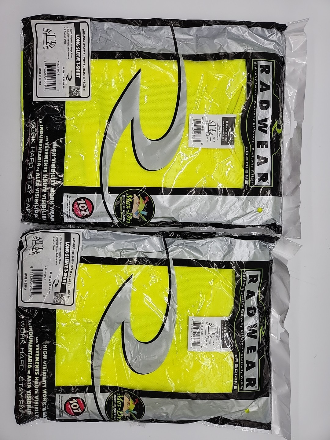 Lot/2 Radians Med Unisex Long Sleeve Shirt, Type R Class 3, Hi-Vis St21-3Pgs gallery