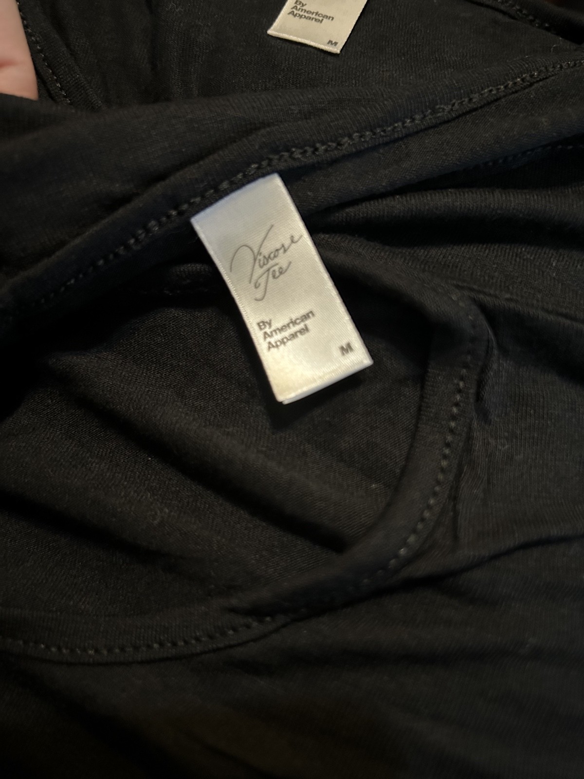American Apparel Unisex Black Viscose T-shirt Size Medium (Old/Deadstock NWOT) gallery
