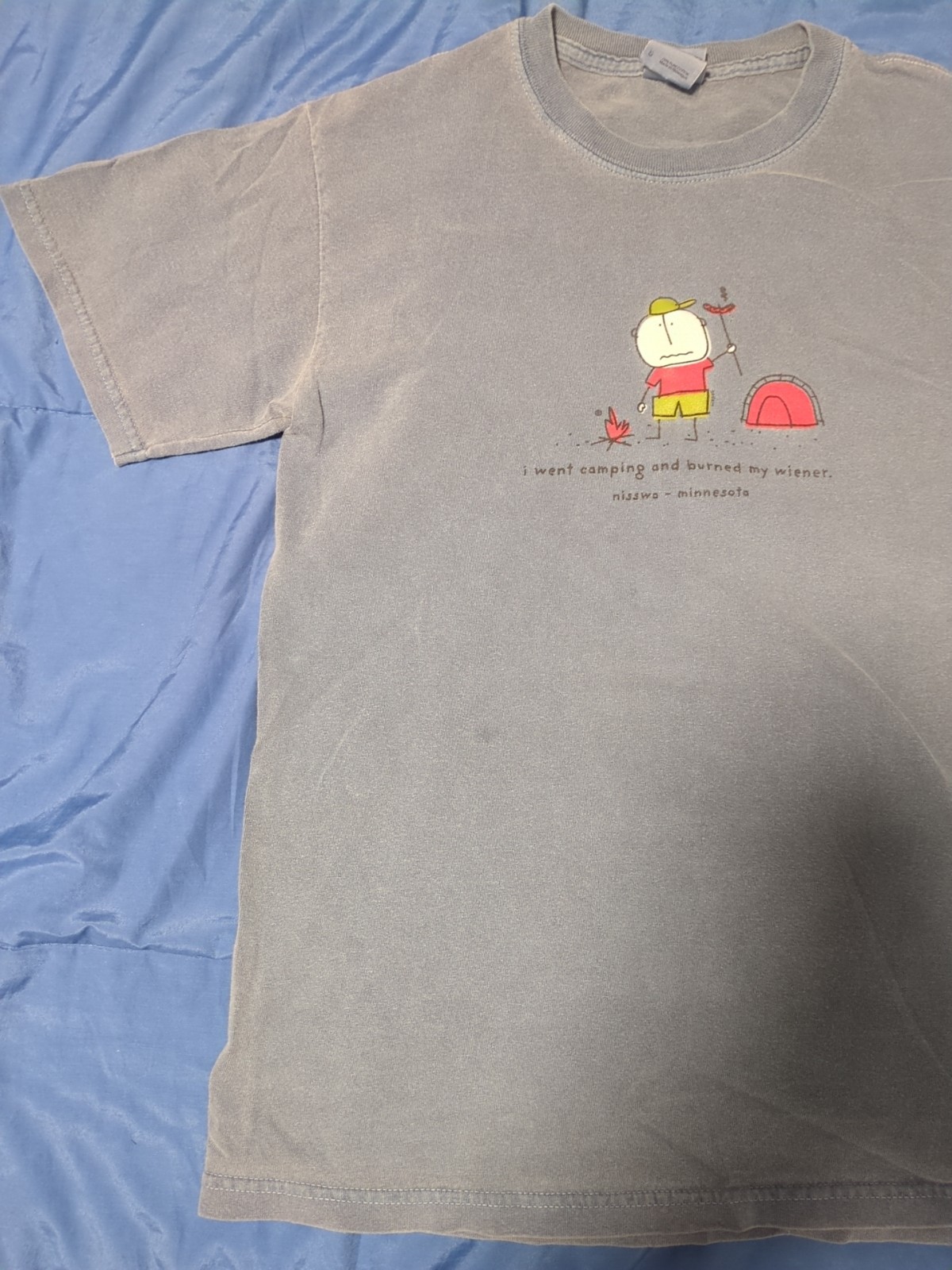 Derogatory/vulgar camping shirt - dark blue/aqua gallery