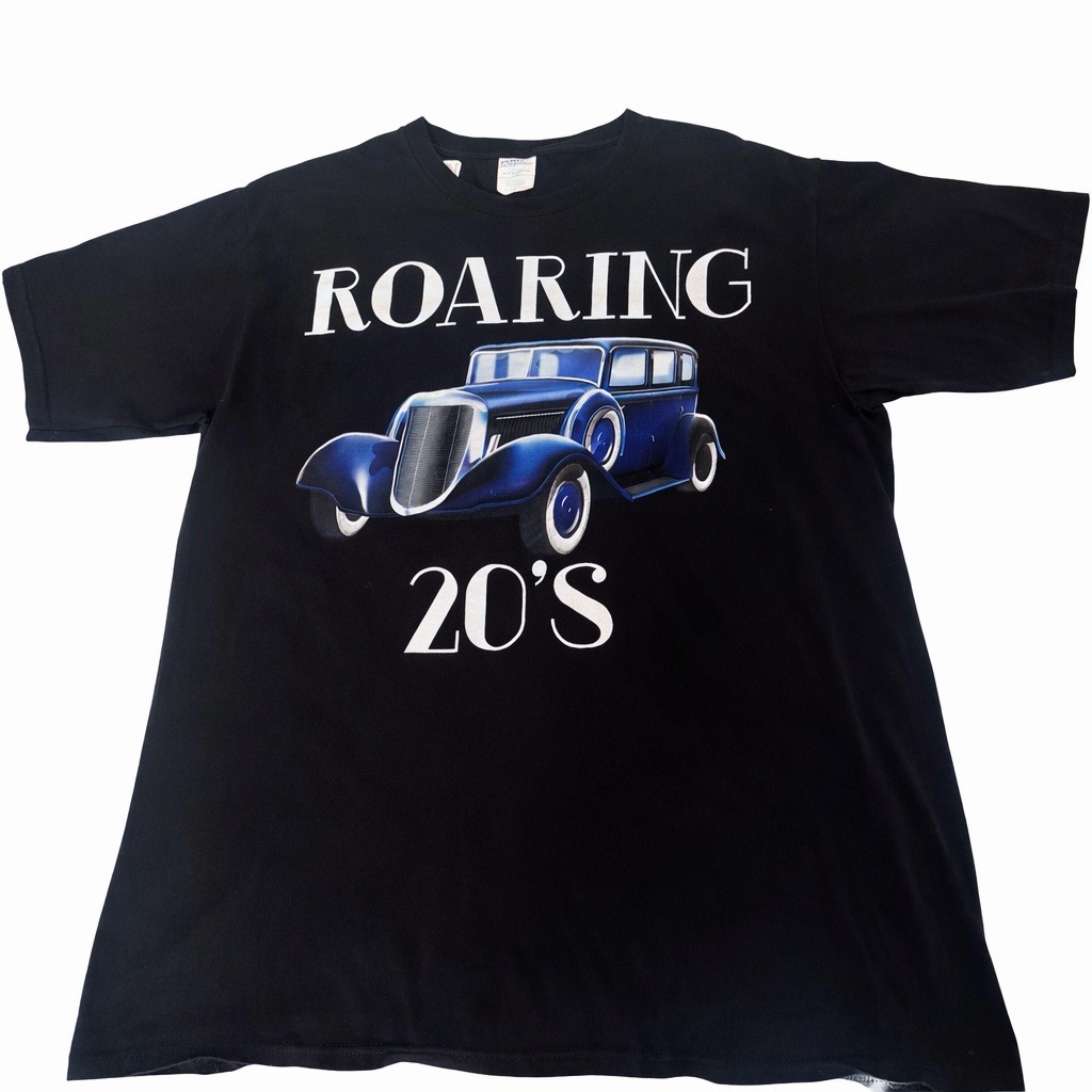 Roaring 20’s Vintage Car Graphic T-Shirt Men’s Large Black Classic Auto