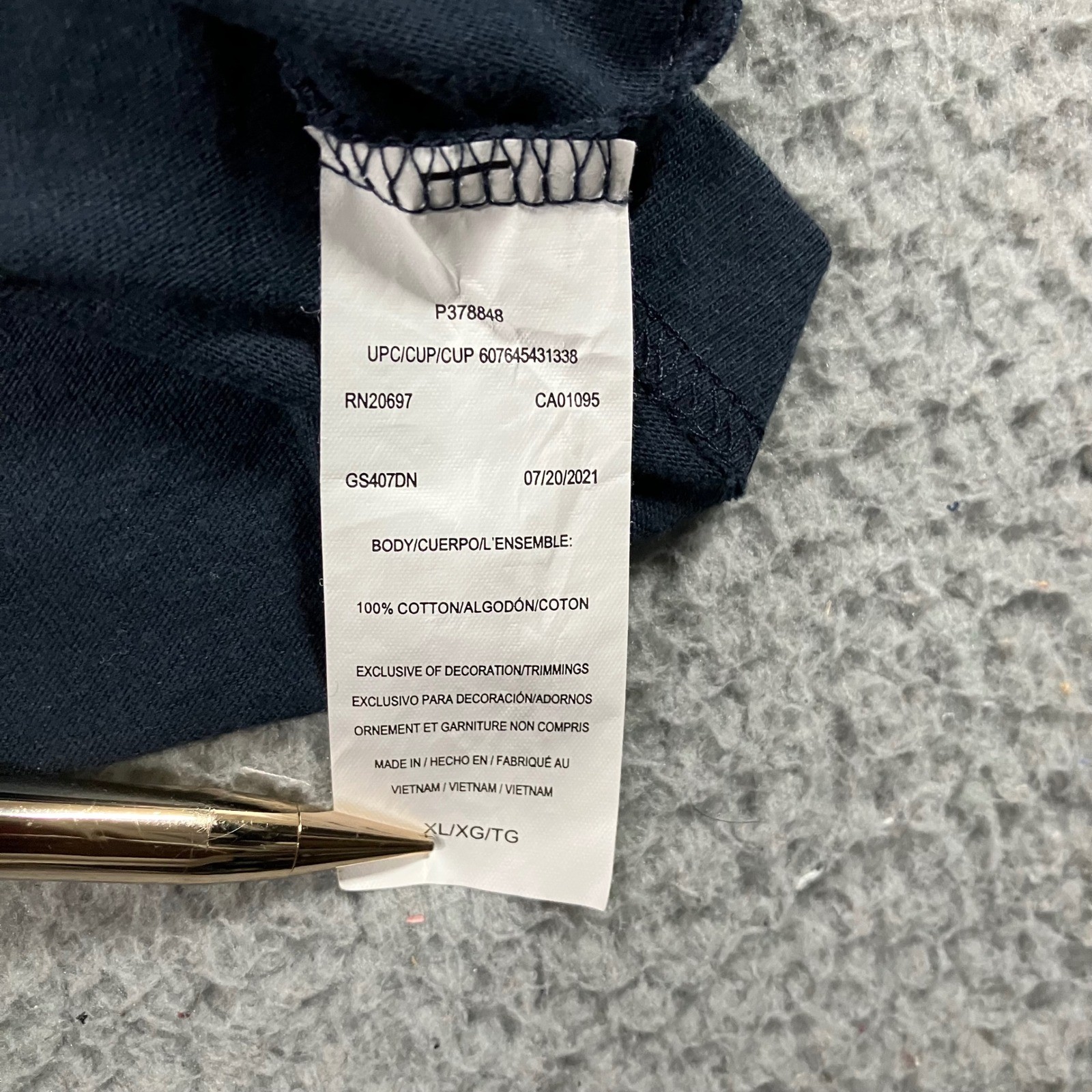 Genuine Dickies Pocket T-Shirt Men XL Navy Blue S/S Cotton Logo Work Essential gallery