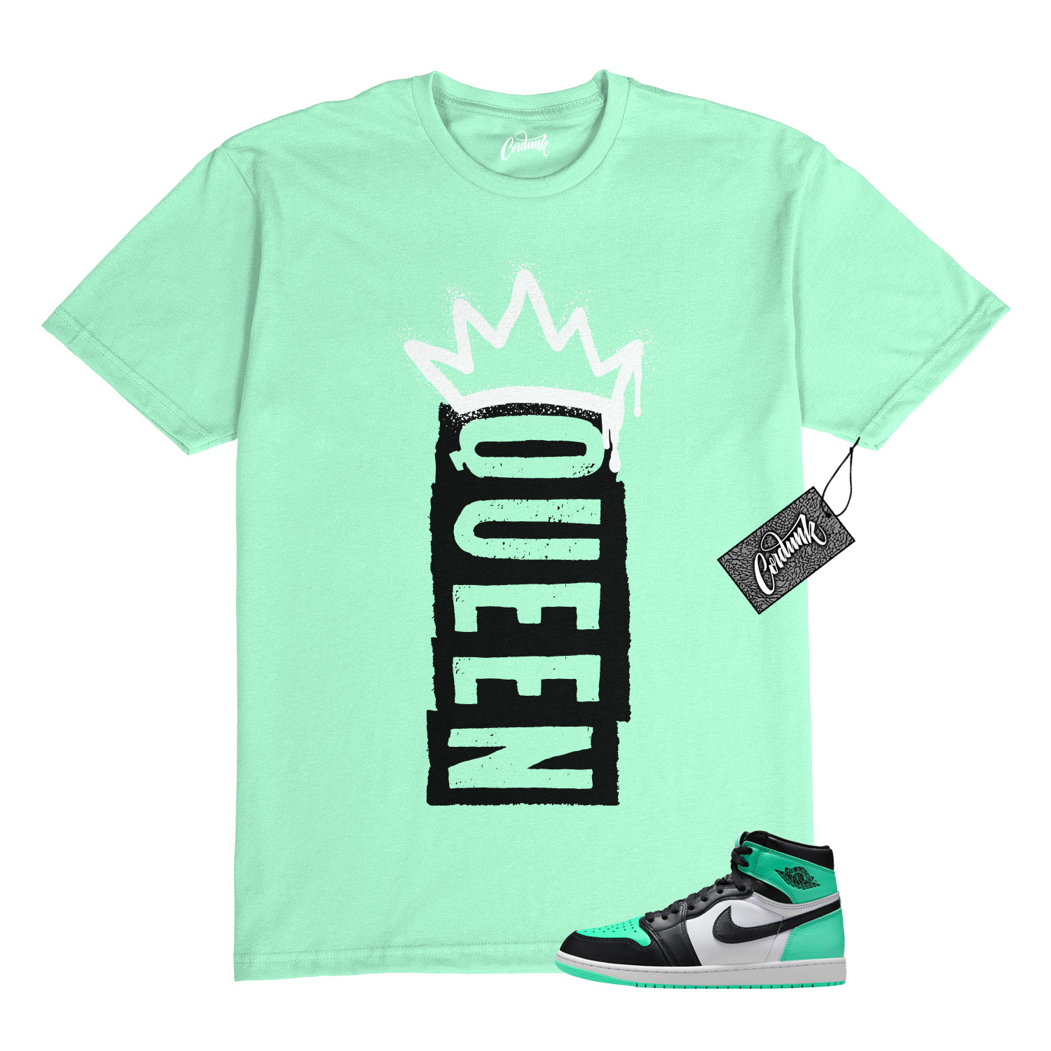 1 Green Glow Black White Mint Dunk Air Force T Shirt to Match Q1 Jordan gallery