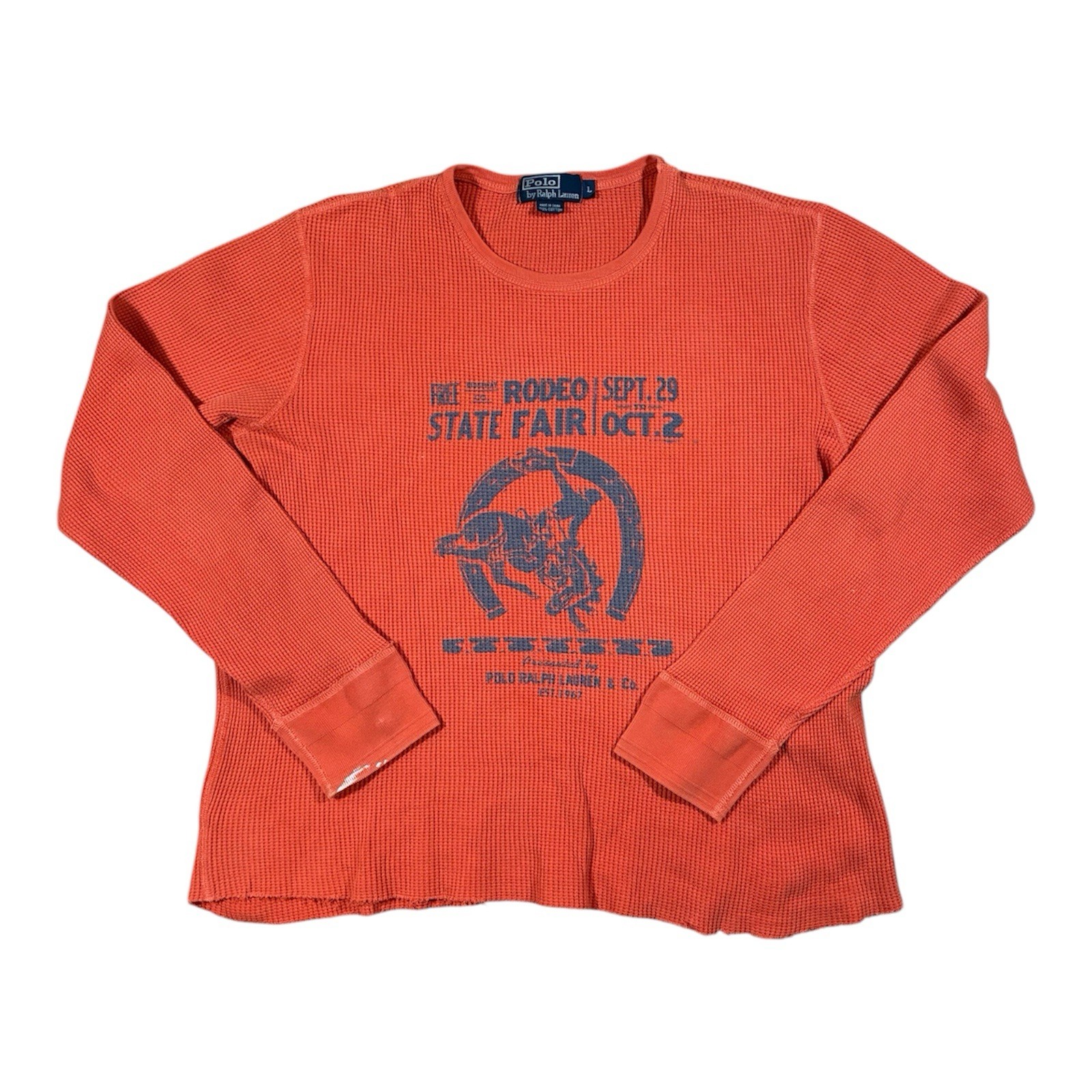 Ralph Lauren Polo State Fair Rodeo Cowboy Bronco Sportsman Western Shirt Large gallery