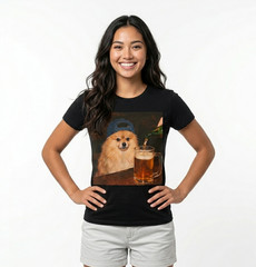 Funny Pomeranian Drinking Beer Shirt Funny Fathers Day Dog Meme Unisex Shirt