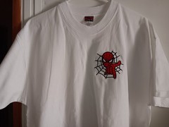 Spider Man Embroidered T-shirt – White – Otto Heavy Cotton Comfy Tee