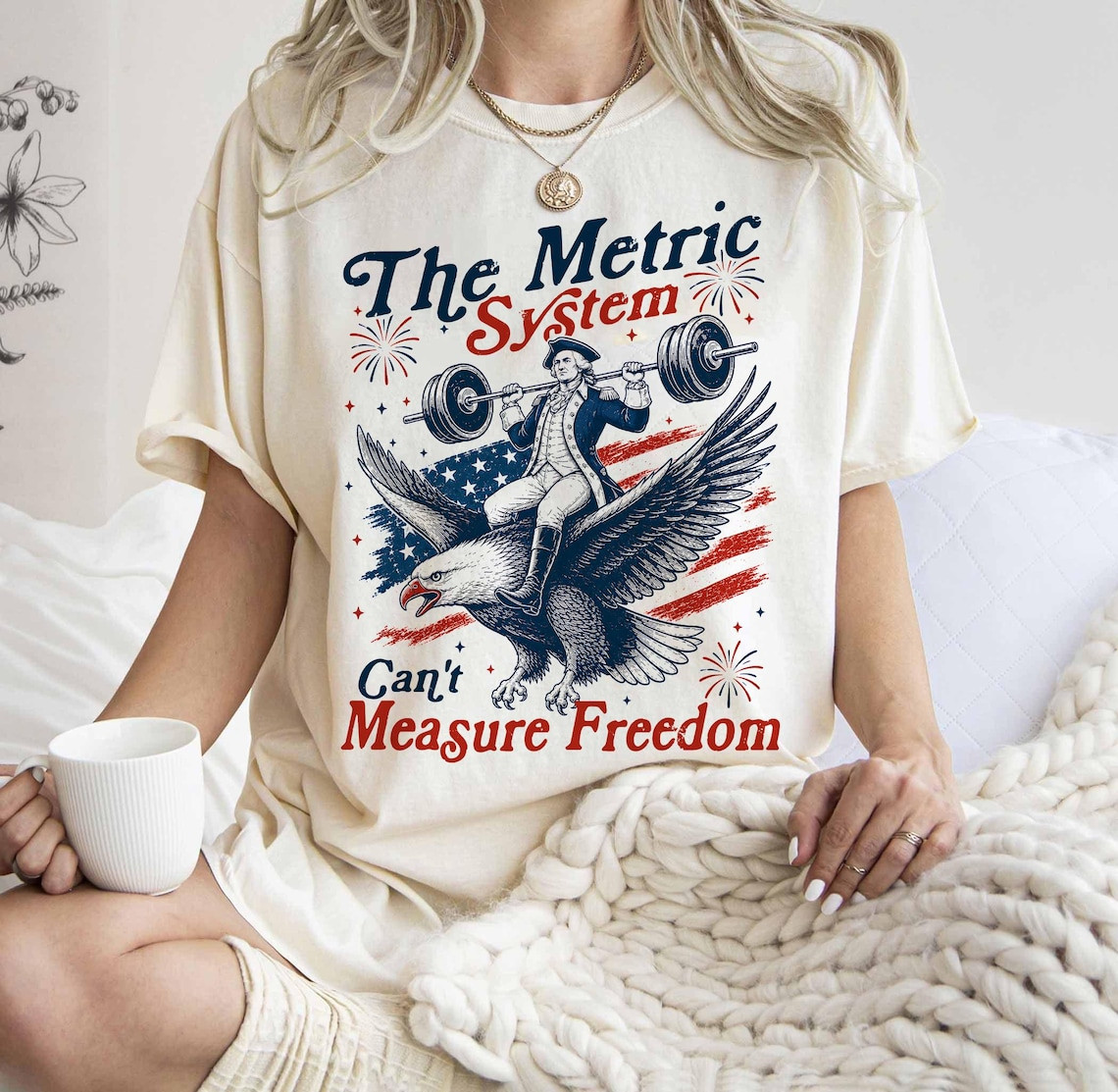 Metric System Cant Measure Freedom Shirt, Funny Founding Father Gym Tee Gift gallery