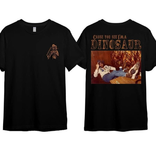 Hank Williams Jr. Dinosaur Western Unisex T-Shirt Black gallery
