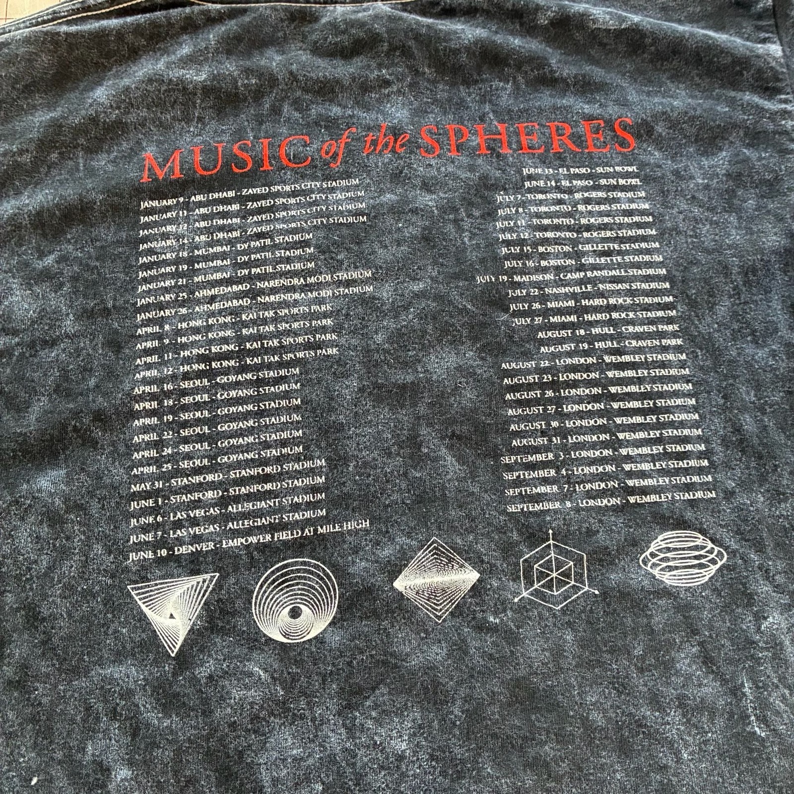 Coldplay Music of the Spheres World Tour Alien Radio Acid Wash T-Shirt gallery