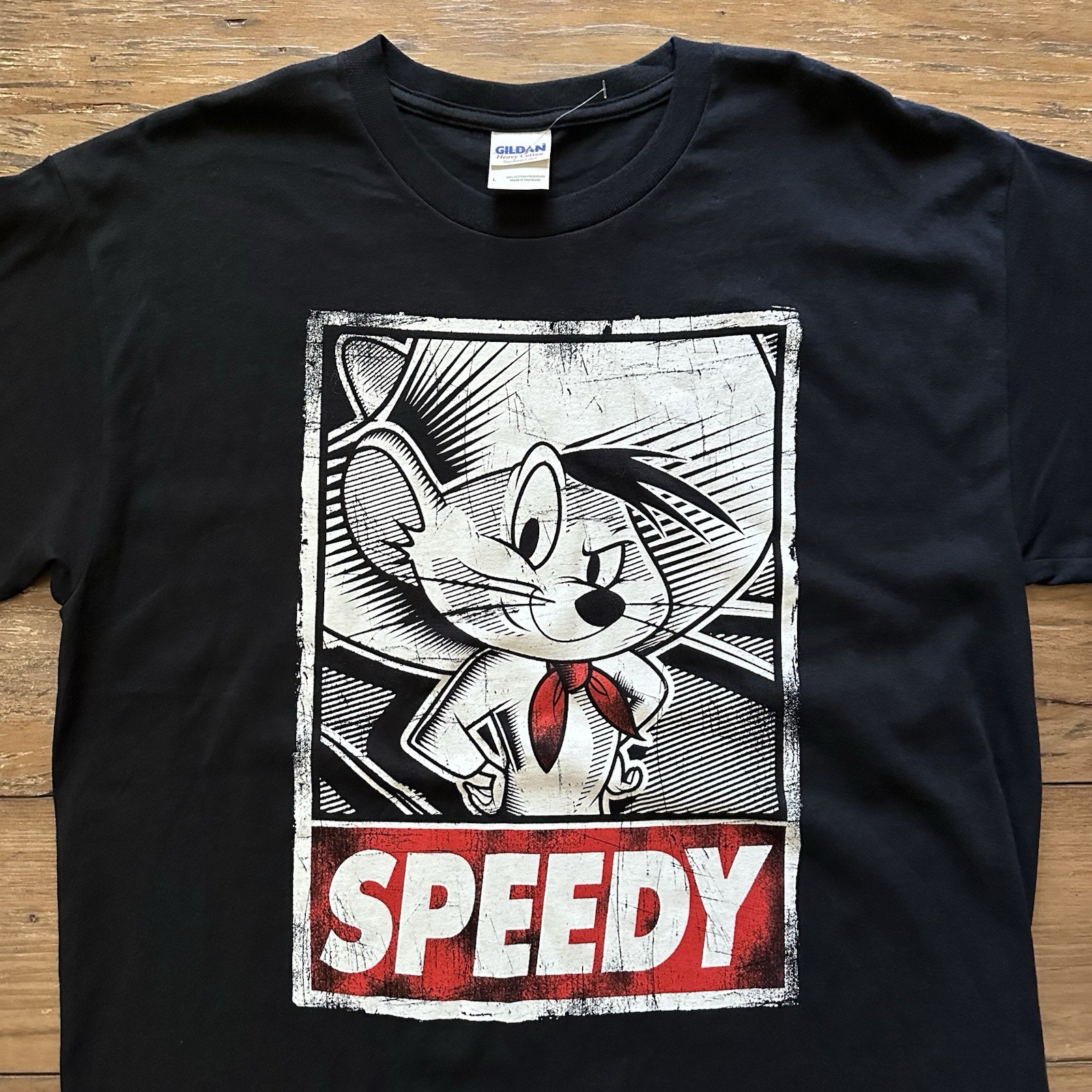 Speedy Gonzales Shirt Mens Large Black Looney Tunes Graphic Tee Gildan Y2K Style gallery
