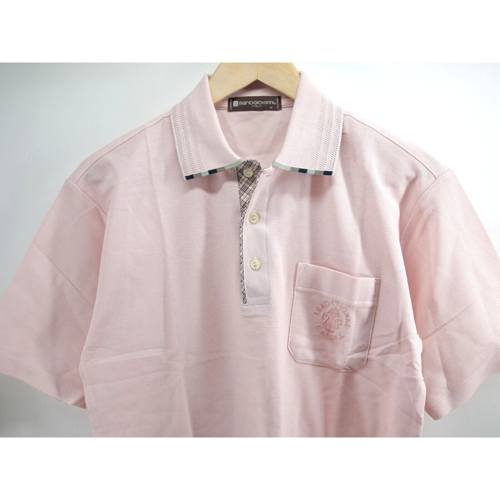 Vintage MARIO GIOVANNI Italy Short Sleeve Polo T-Shirt Pink M Made in Japan Rare gallery