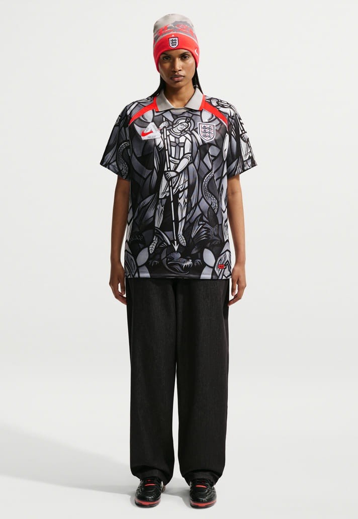Palace x England Medium Nike Jersey Pewter Grey Black Crismon IN HAND FAST SHIP gallery