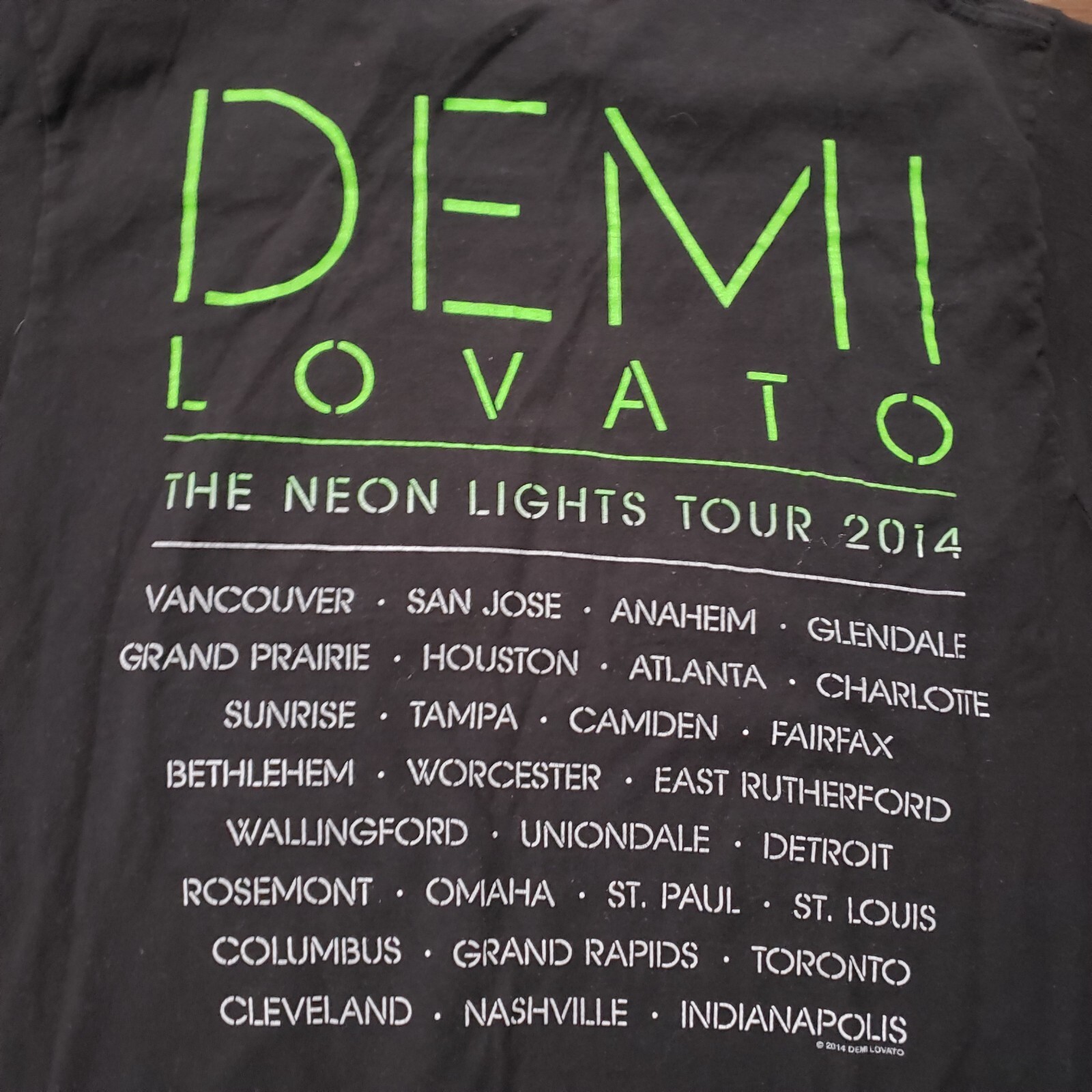 Demi Lovato 2014 Neon Lights Tour Graphic T Shirt Mens Size Large Black gallery