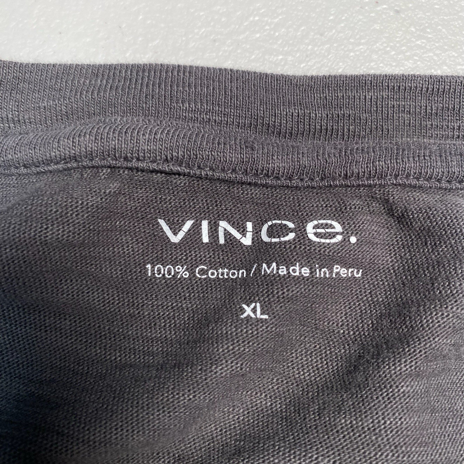 Vince Slub Cotton Henley XL Mens L/S Crew Neck Solid Taupe Minimalist Normcore gallery