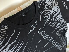 HAMILTON Cotton Elastane Mix T-Shirt SIZE M Size BLACK Tiger White