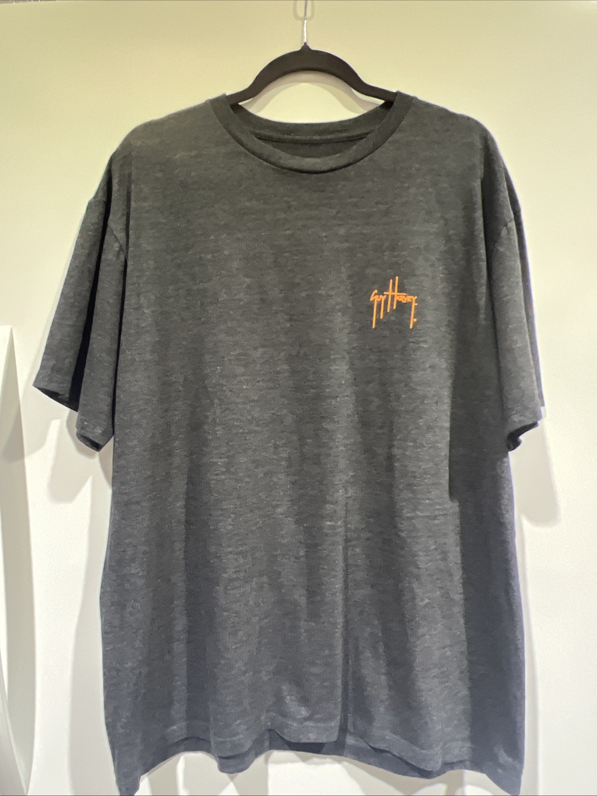 Guy Harvey T Shirt Mens XL Grey Water Sword Fish Faded Beach Outdoors L2
