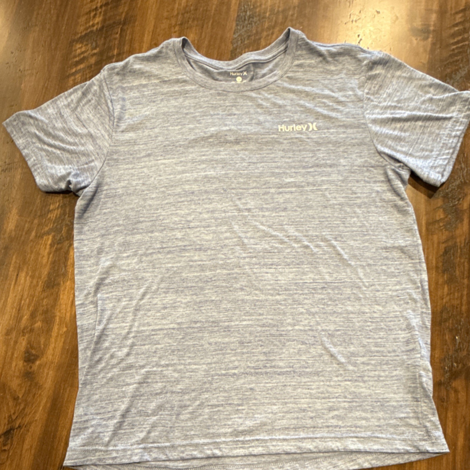 Hurley Men's Blue Solid Logo Crew Neck Short Sleeve T-Shirt, Size L gallery