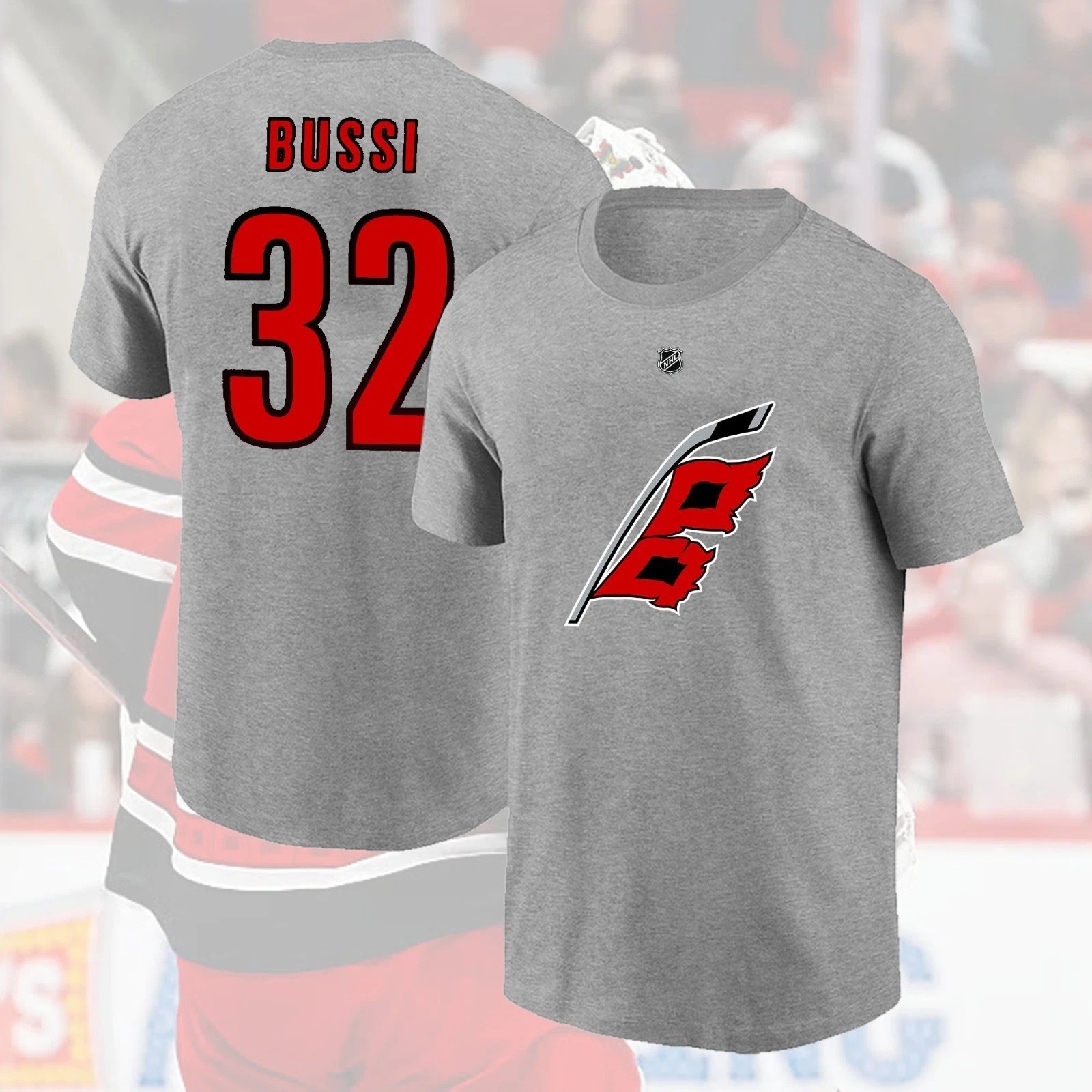 HOT! Brandon #32 Bussi Carolina Name & Number Player Fans Hurricane Gift gallery