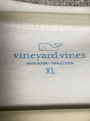 Vineyard Vines Men’s White Crewneck Cotton Long Sleeve Tee Red White Blue XL