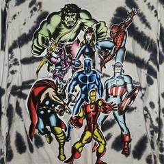 Marvel Avengers Tie Dye Long Sleeve Graphic T-Shirt Mens Medium Comic Print