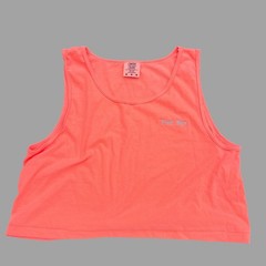 Personalizable Pool Boy custom embroidery Mens neon orange cotton crop tank top