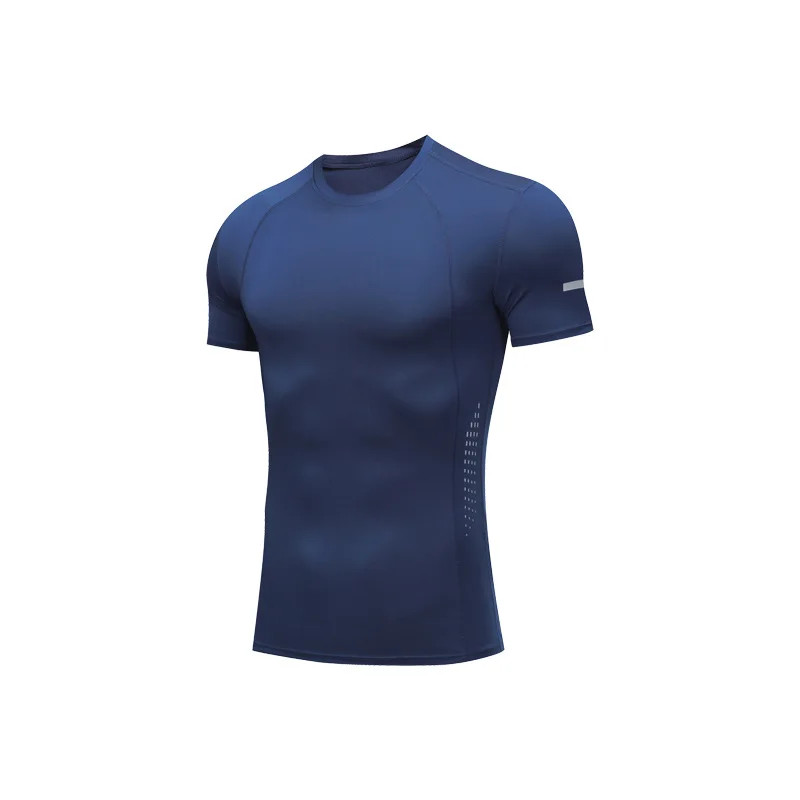 Men's High Stretch Short Sleeved Tight Fitting Sports and Fitness Sweatshirt Bre gallery