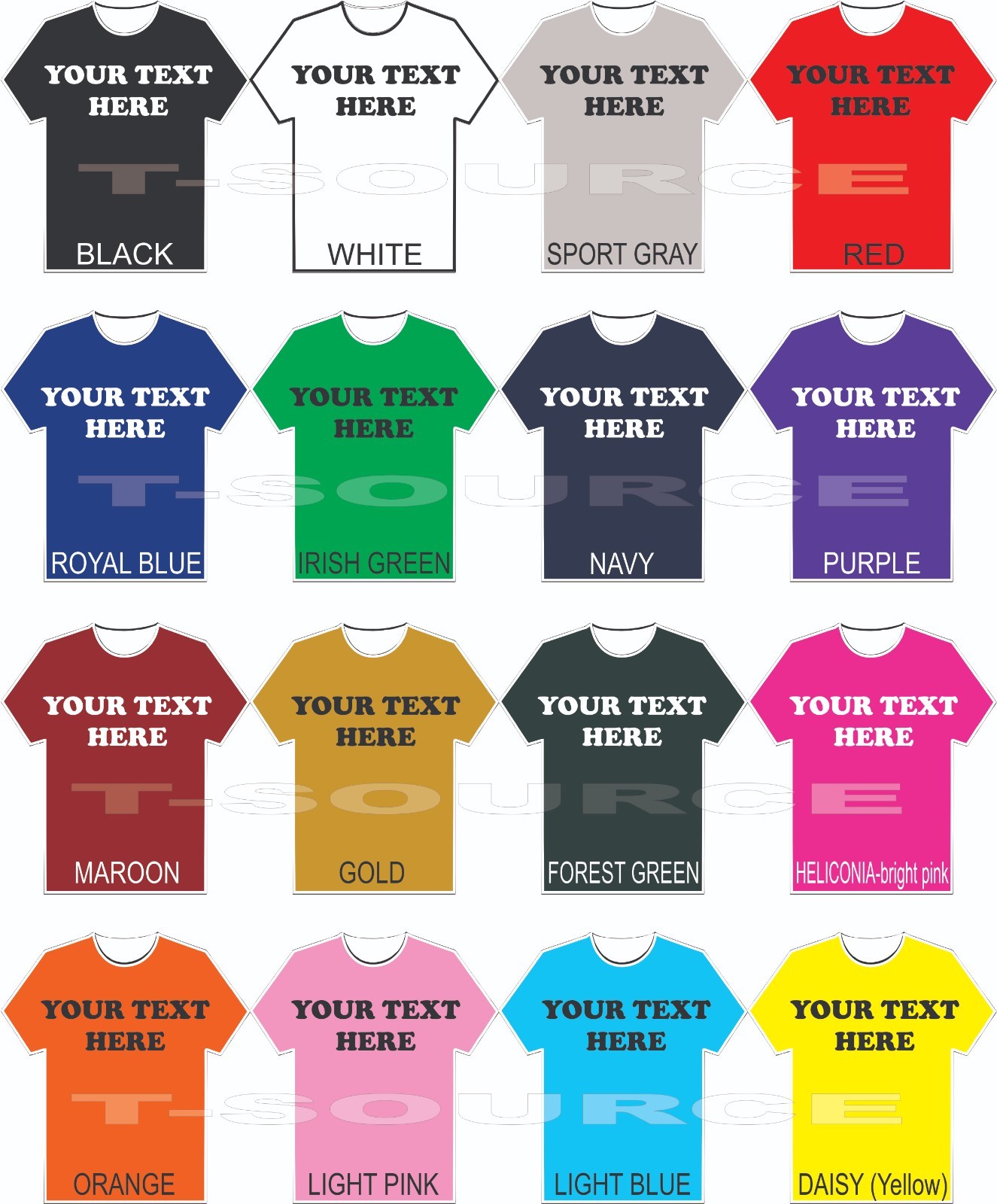 Custom Printed T-Shirts MIX & MATCH Shirt Color/FONTS Small-4X gallery