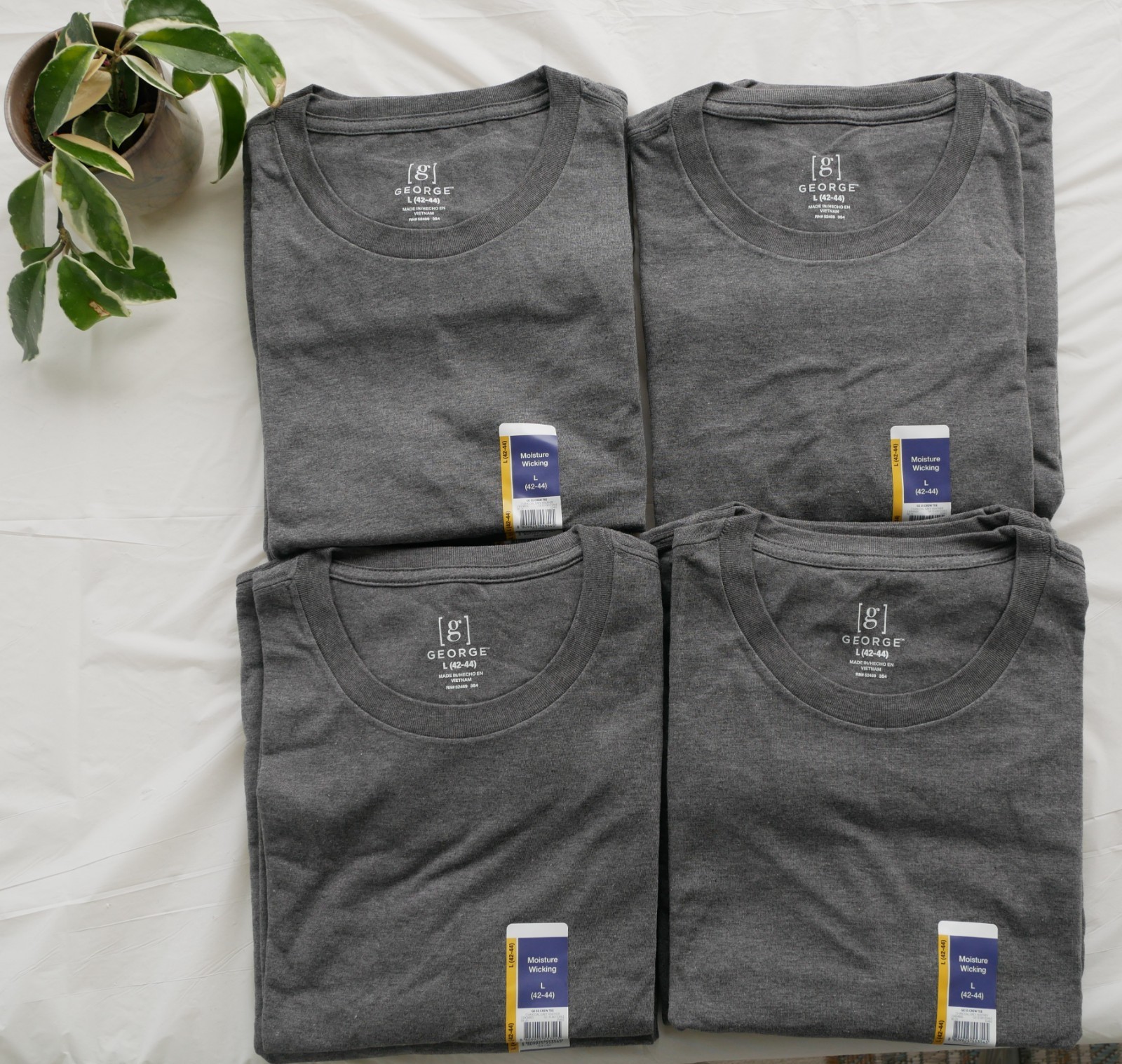 Wholesale Lot (12) Large Gray George Crew Neck TShirts-Perfect for Everyday Wear gallery