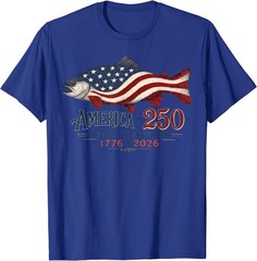 250 America Years 1776 2026 Fishing USA Flag Fisherman T-Shirt