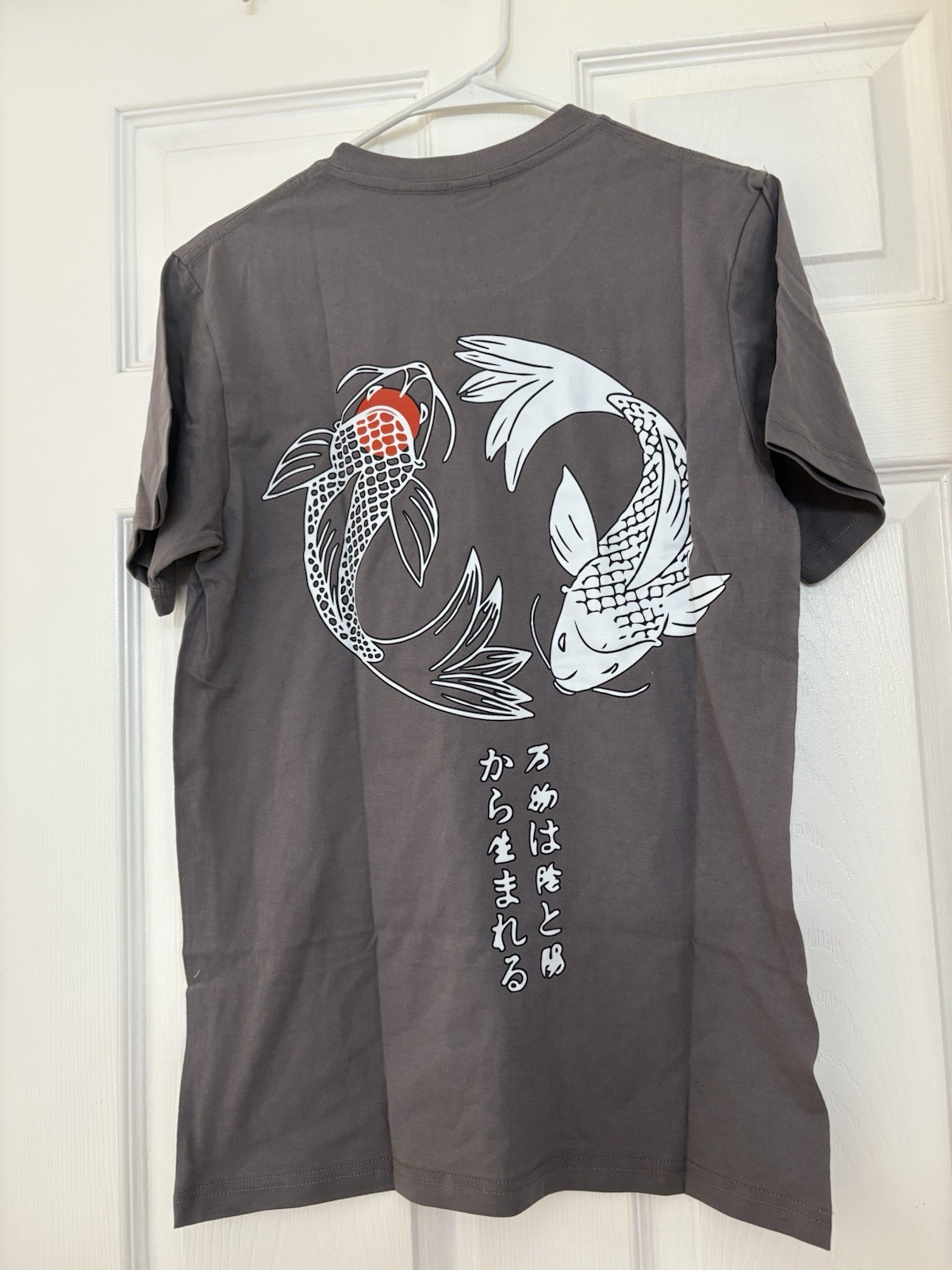 Mens Small T Full Back Koi Fish Asian Graphic