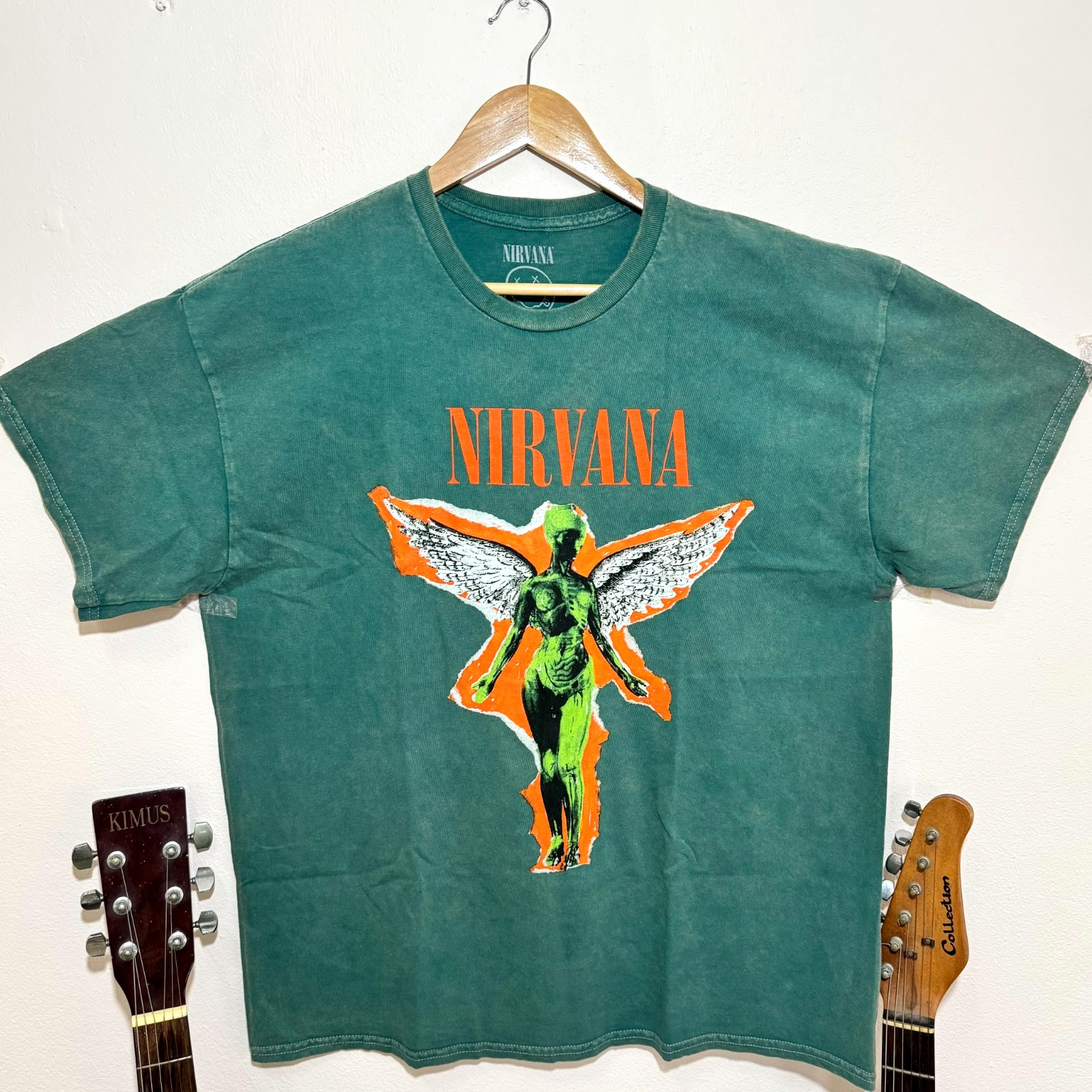 Nirvana In Utero T-Shirt Mens XL Faded Green Grunge Kurt Cobain Band Tee 2021 gallery