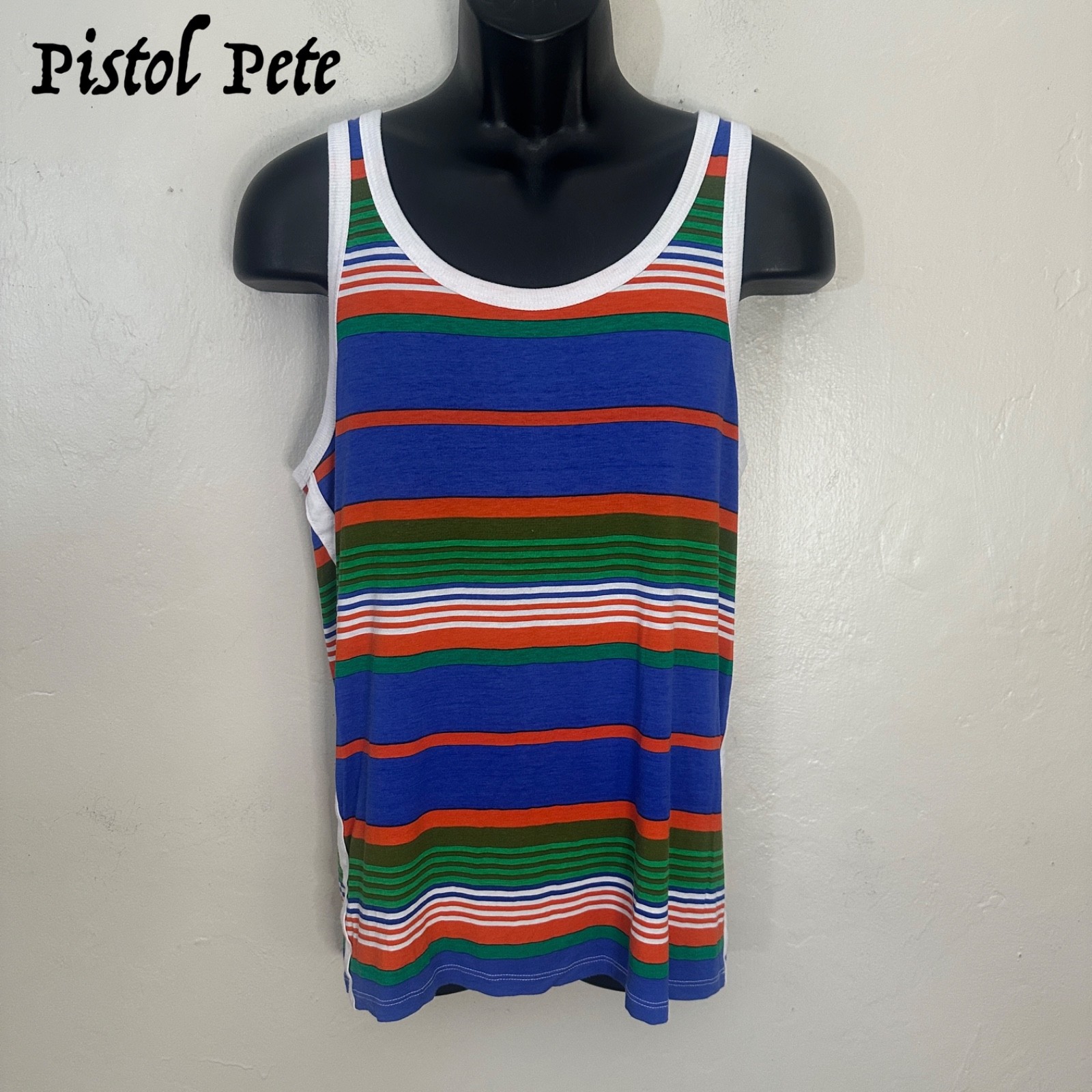 Pistol Pete Striped Tank Top XL Gently worn 95% polyester/5% spandex 20" armpits gallery