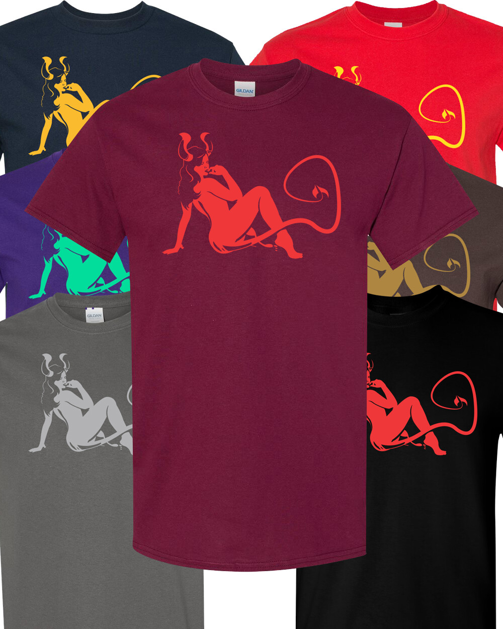 DEVIL GIRL Unisex T-Shirt Multi Colors S-XL FREE S&H! Kyle Millar art Pin-Up gallery