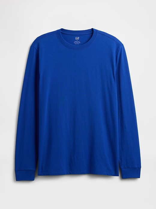 NWT GAP Everyday Soft Long-Sleeve Tee Shirt T-Shirt 100% cotton Royal Blue Men M gallery