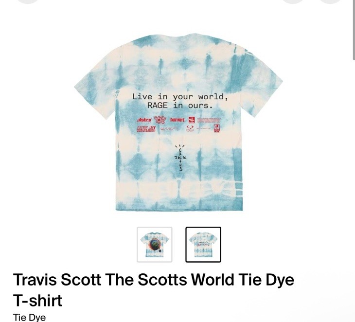 Travis Scott The Scott’s World Tie Dye T Shirt Xl Men’s gallery