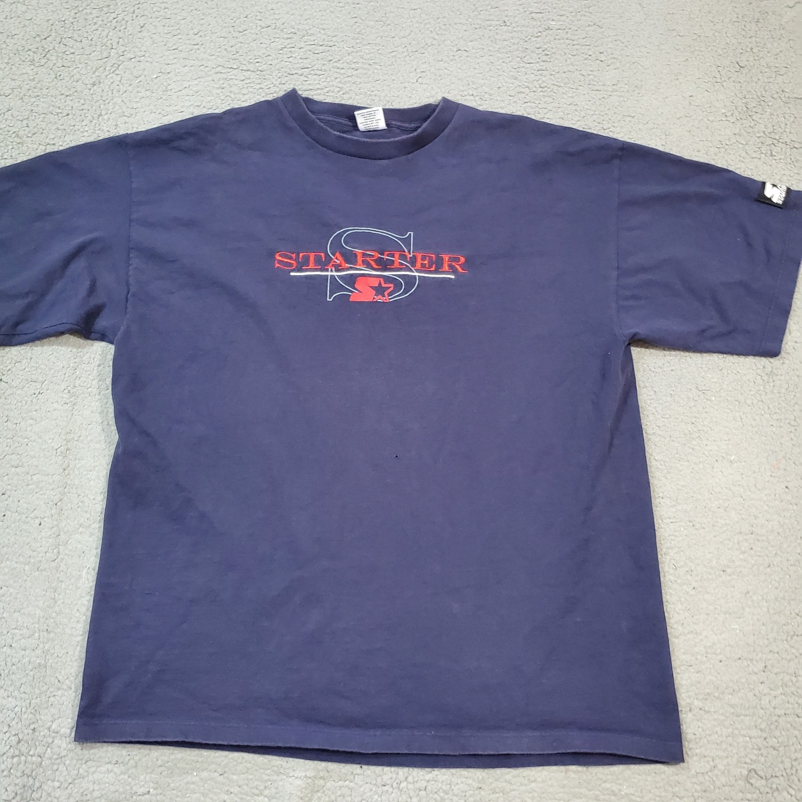 Vintage Starter Shirt Mens Extra Large Blue 90s Made In USA Short Sleeve Casual gallery