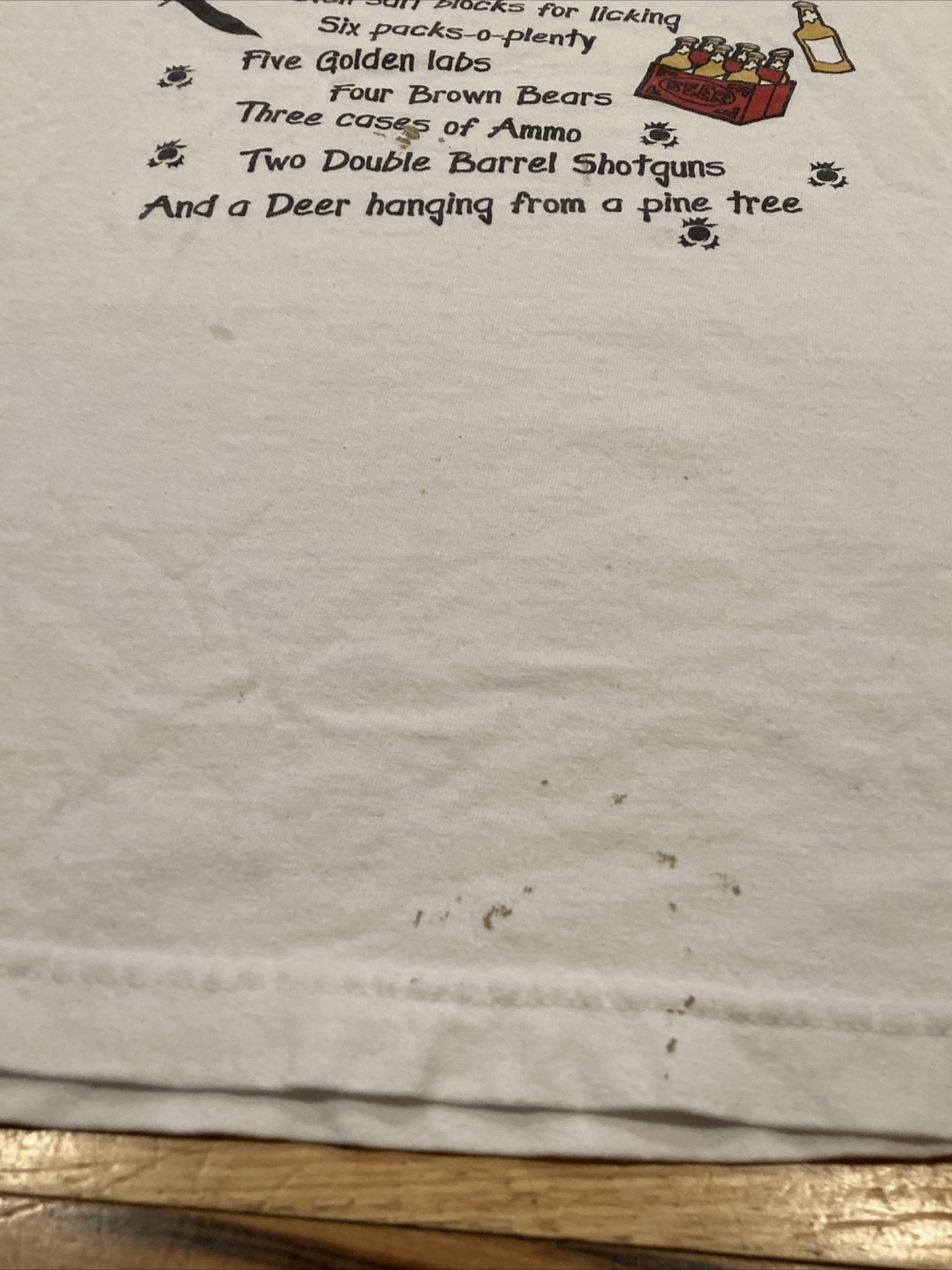 Austin Clothing Co. "12 Days of Hunting" Christmas White Funny T-Shirt Men's XL gallery